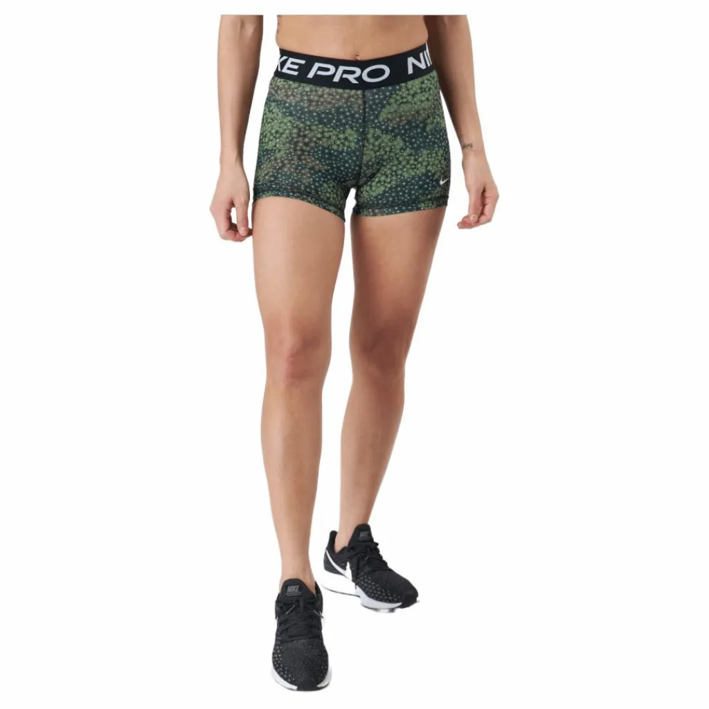 Nike Pro Dri-fit Women's 3" Pr Treeline/black/white Vit och Svart Sale