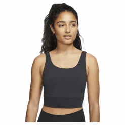 Nike Yoga Luxe Crop Top Black/Grey Svart Clearance