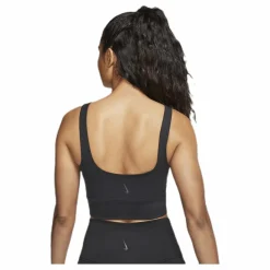 Nike Yoga Luxe Crop Top Black/Grey Svart Clearance