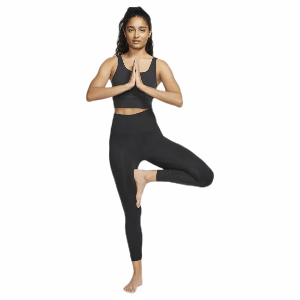 Nike Yoga Luxe Crop Top Black/Grey Svart Clearance