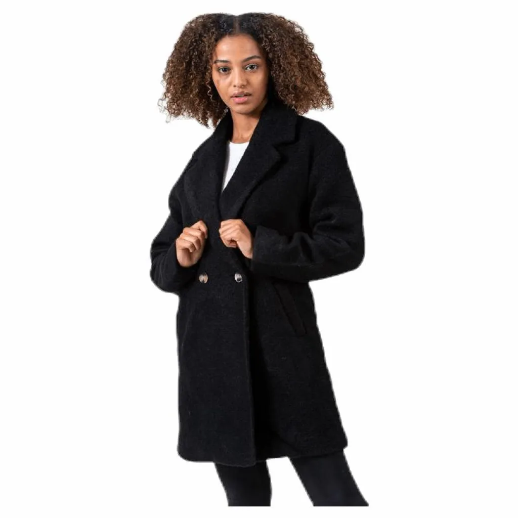 Only Nina Celeste Wool Coat Black Svart Clearance