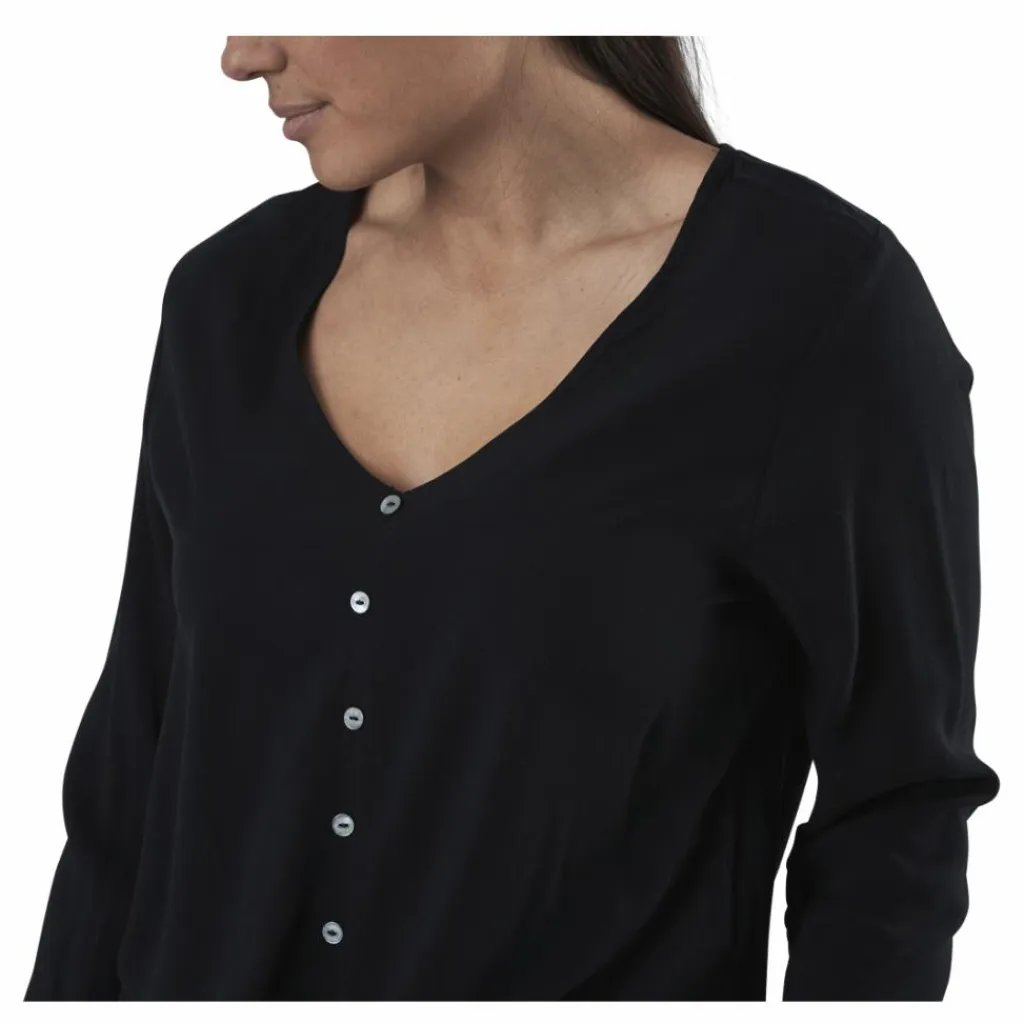 Only Nina Life L/S Tie Shirt Wvn Black Svart Hot