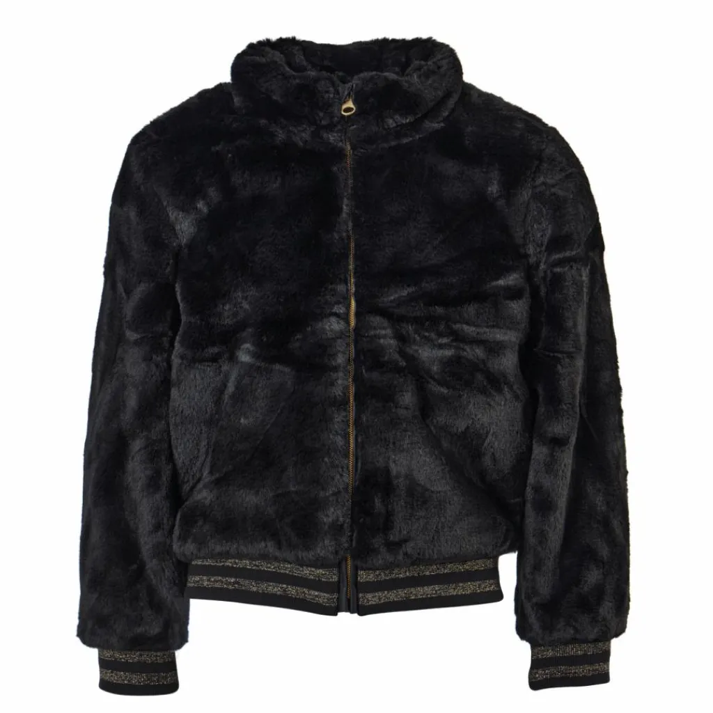 Name It Nkfmanette Faux Fur Bomber Jac Black Svart Online
