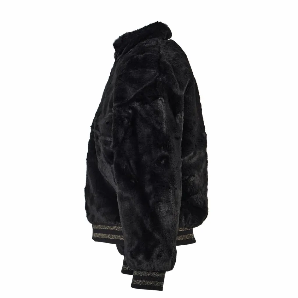 Name It Nkfmanette Faux Fur Bomber Jac Black Svart Online