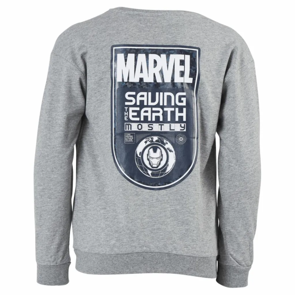 Name It Nkmmarvel Patryc Sweat Bru Mar Grey Melange Grå New