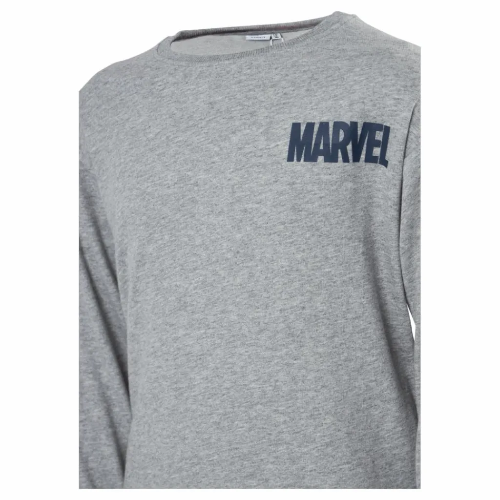 Name It Nkmmarvel Patryc Sweat Bru Mar Grey Melange Grå New