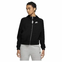 Nike Nsw Air Hoodie Fz Bb Flc White/Black Svart Clearance