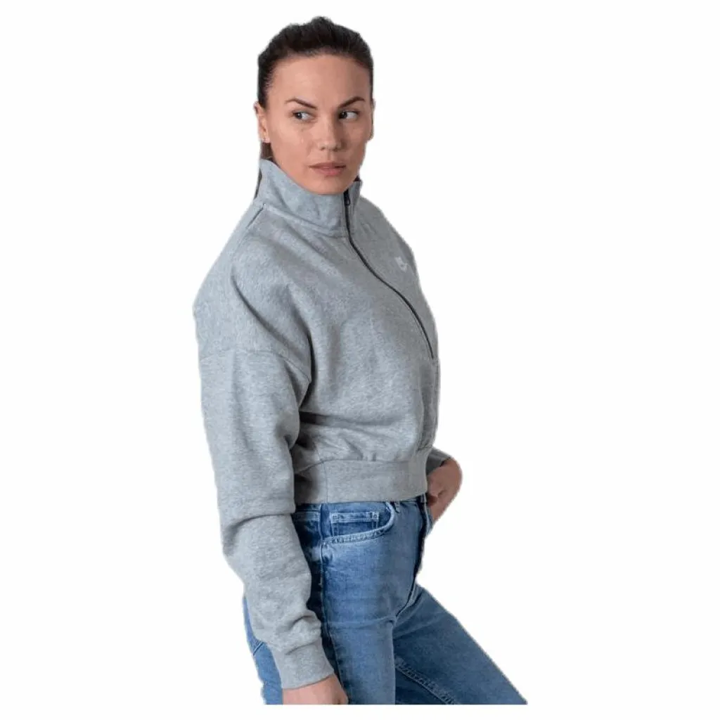 Nike Nsw Essential Flc Crop Hz White/Grey Grå Clearance