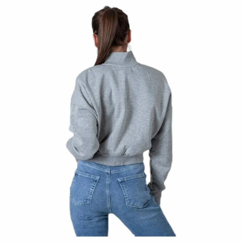 Nike Nsw Essential Flc Crop Hz White/Grey Grå Clearance