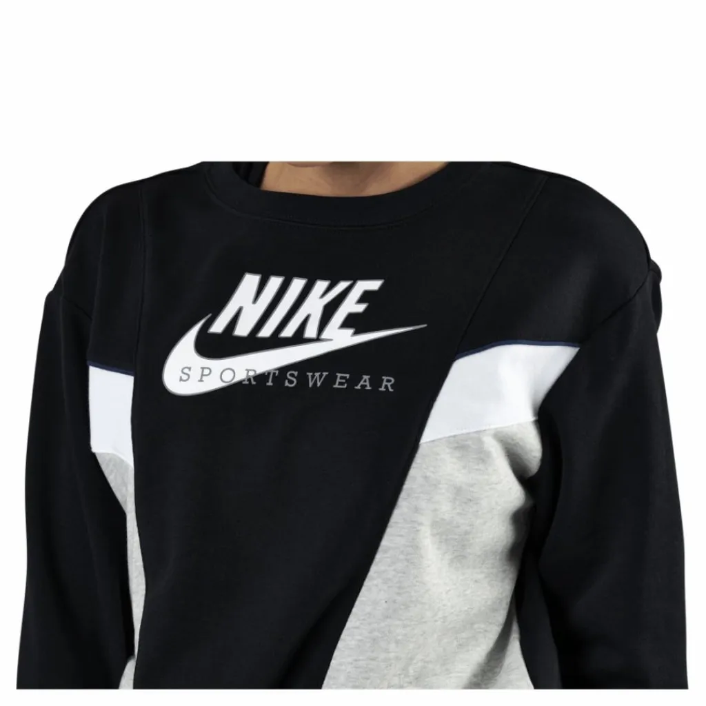 Nike Nsw Heritage Crew Flc Black Svart Best