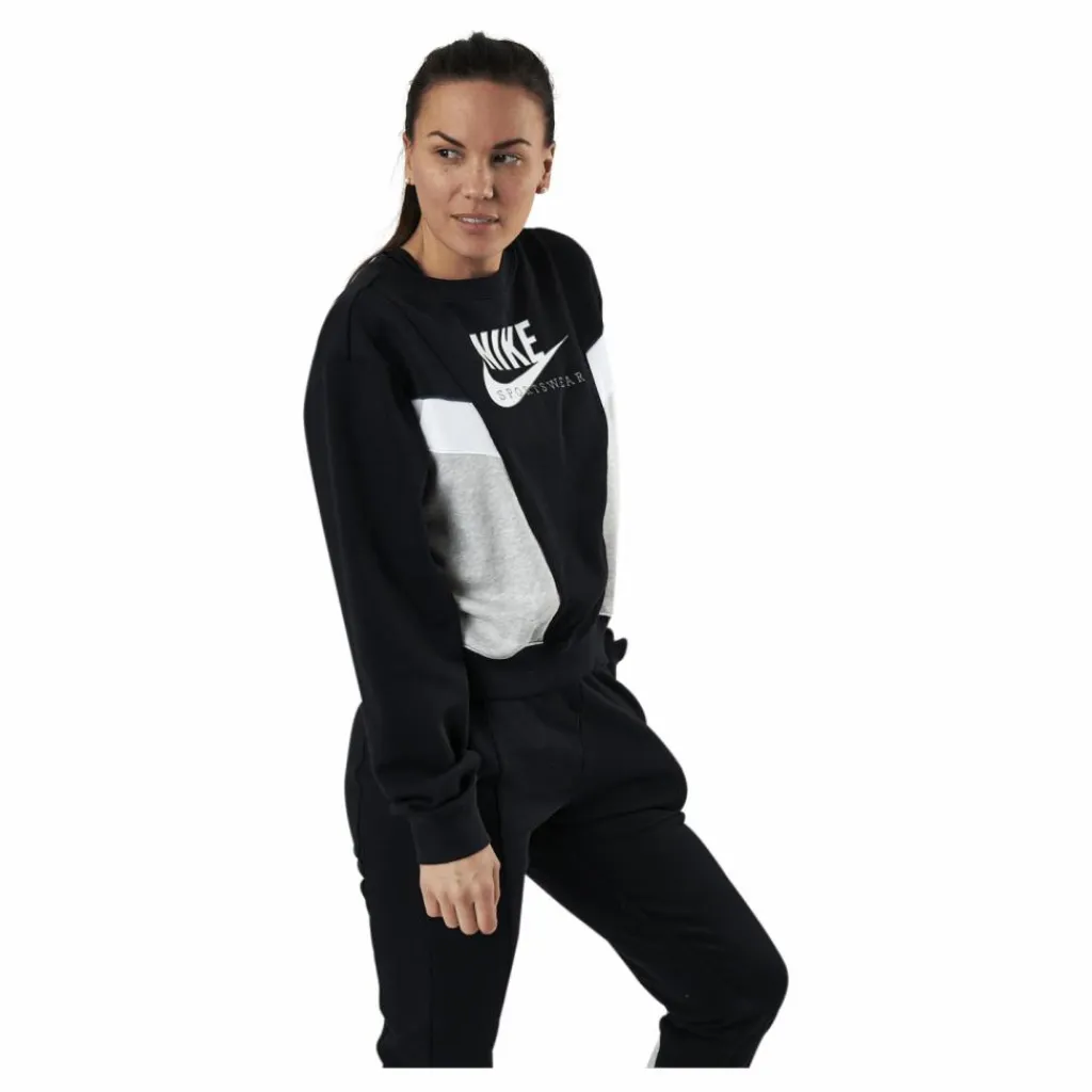 Nike Nsw Heritage Crew Flc Black Svart Best