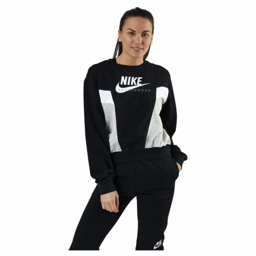 Nike Nsw Heritage Crew Flc Black Svart Best