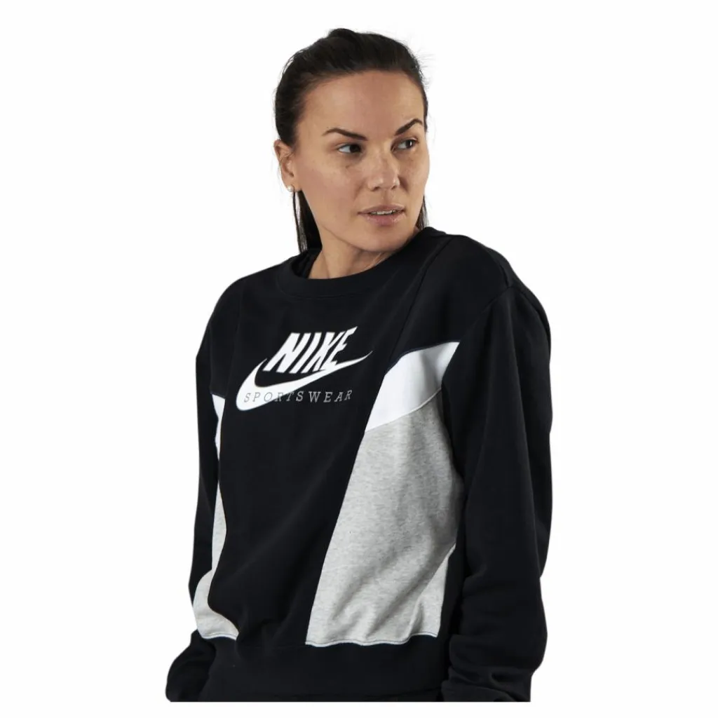 Nike Nsw Heritage Crew Flc Black Svart Best