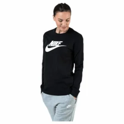 Nike Nsw Ls Sweater White/Black Svart New
