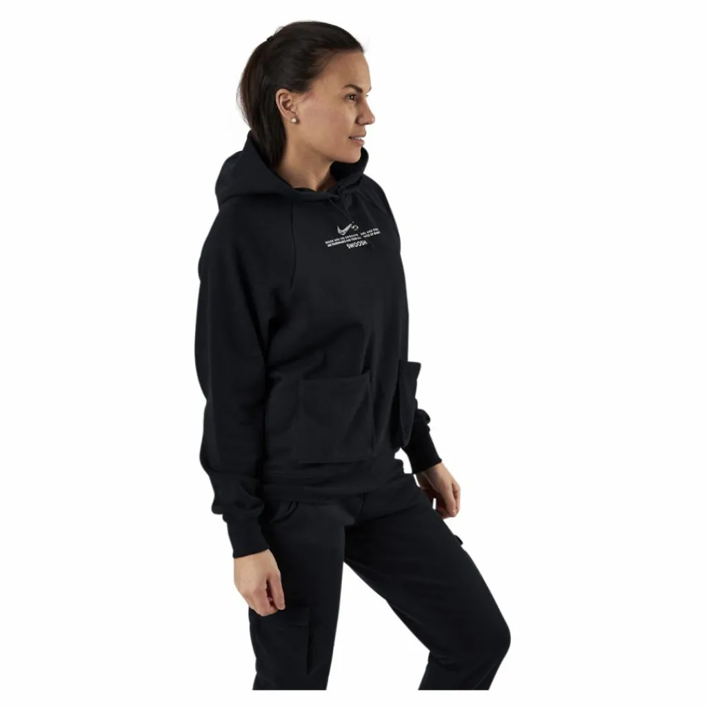 Nike Nsw Swoosh Hoodie Ft White/Black Svart Clearance
