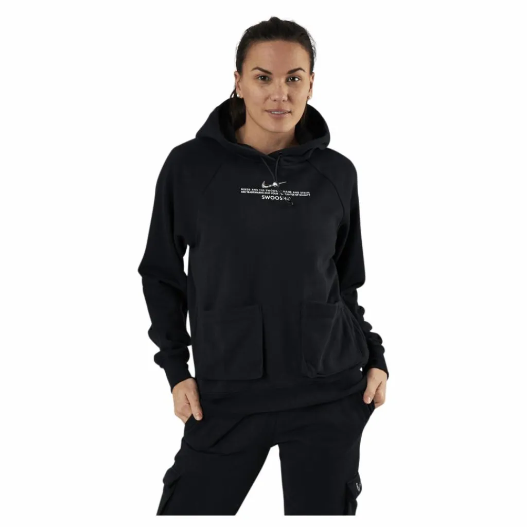 Nike Nsw Swoosh Hoodie Ft White/Black Svart Clearance