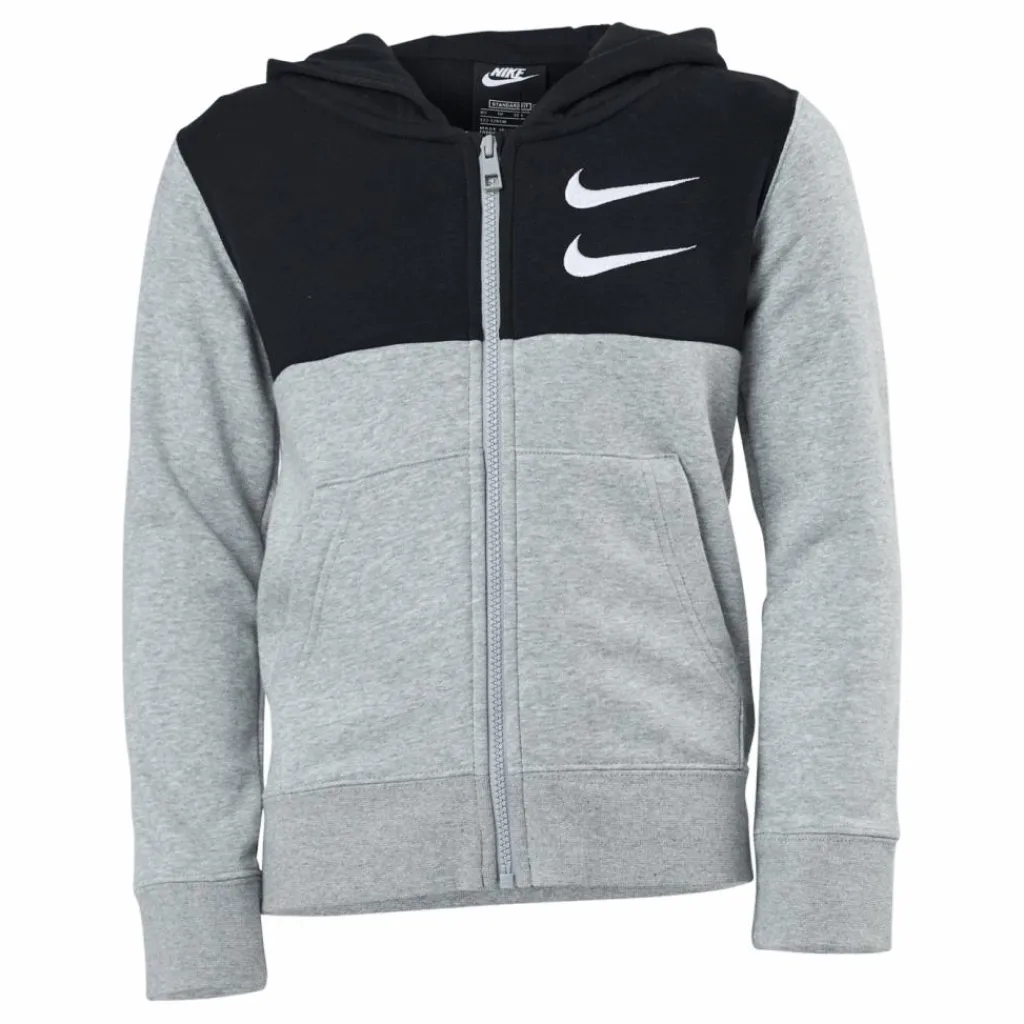 Nike NSW Swoosh Zip Hoodie Junior Grey Grå New