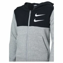 Nike NSW Swoosh Zip Hoodie Junior Grey Grå New