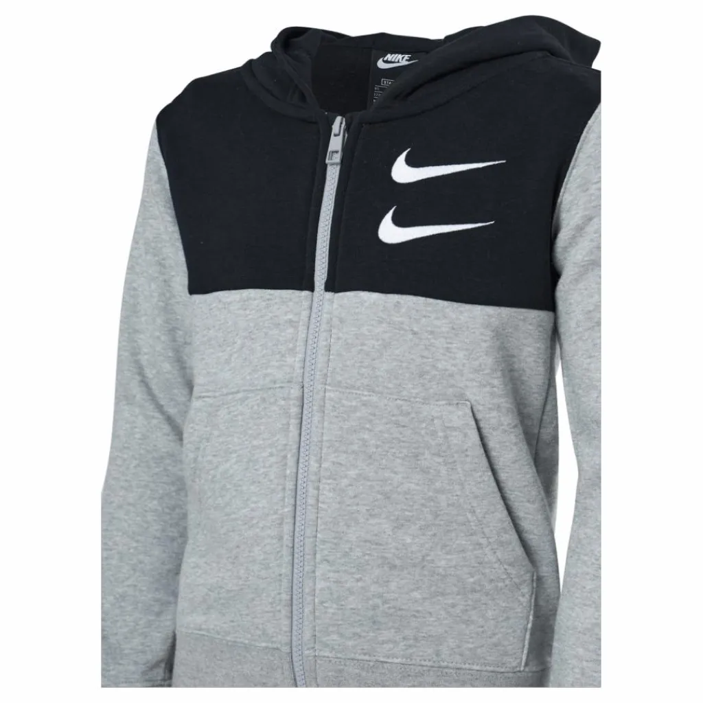 Nike NSW Swoosh Zip Hoodie Junior Grey Grå New