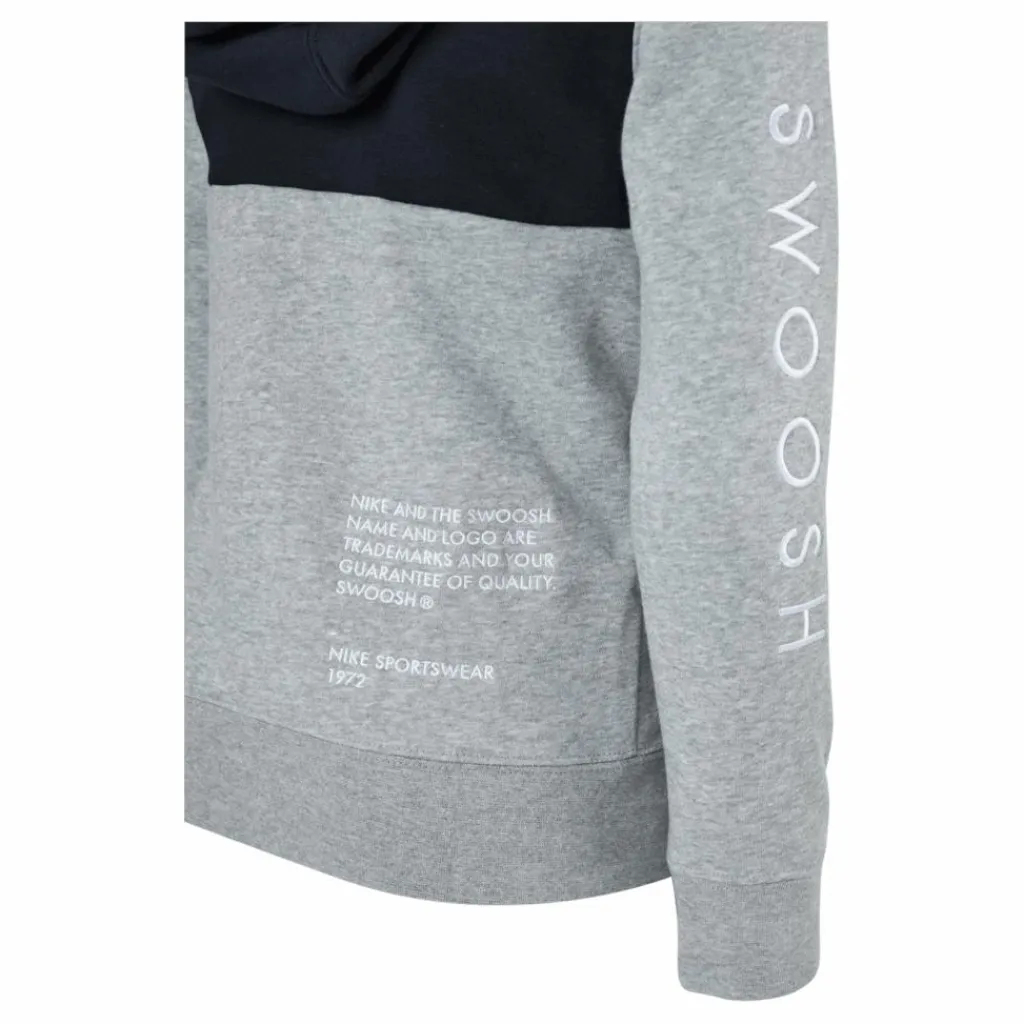 Nike NSW Swoosh Zip Hoodie Junior Grey Grå New