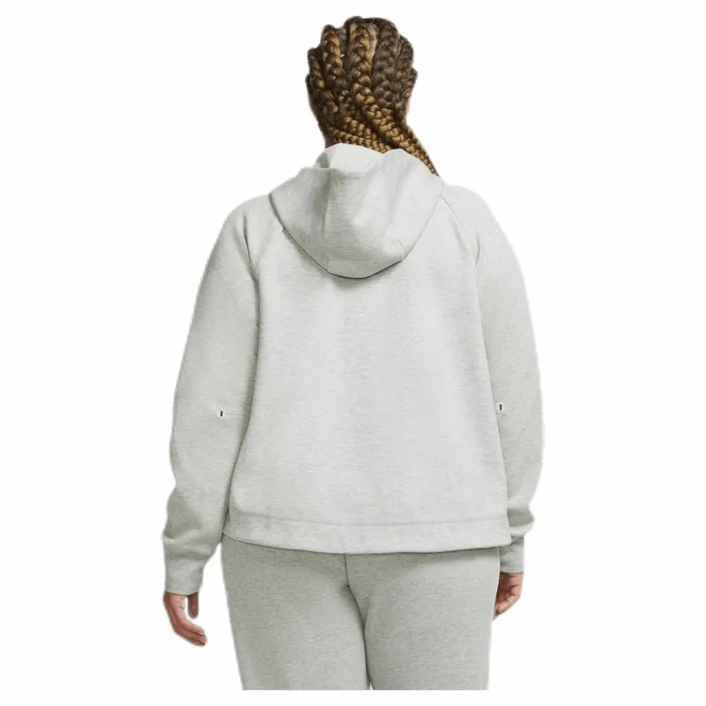 Nike Nsw tch flc wr hoody fz plus Grey Grå Outlet