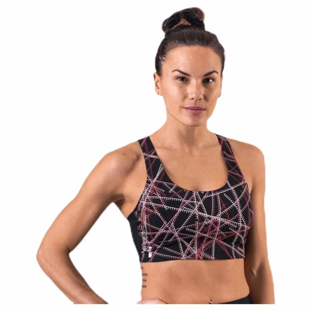 Odele Aop Sports Bra Black*Only Play Clearance
