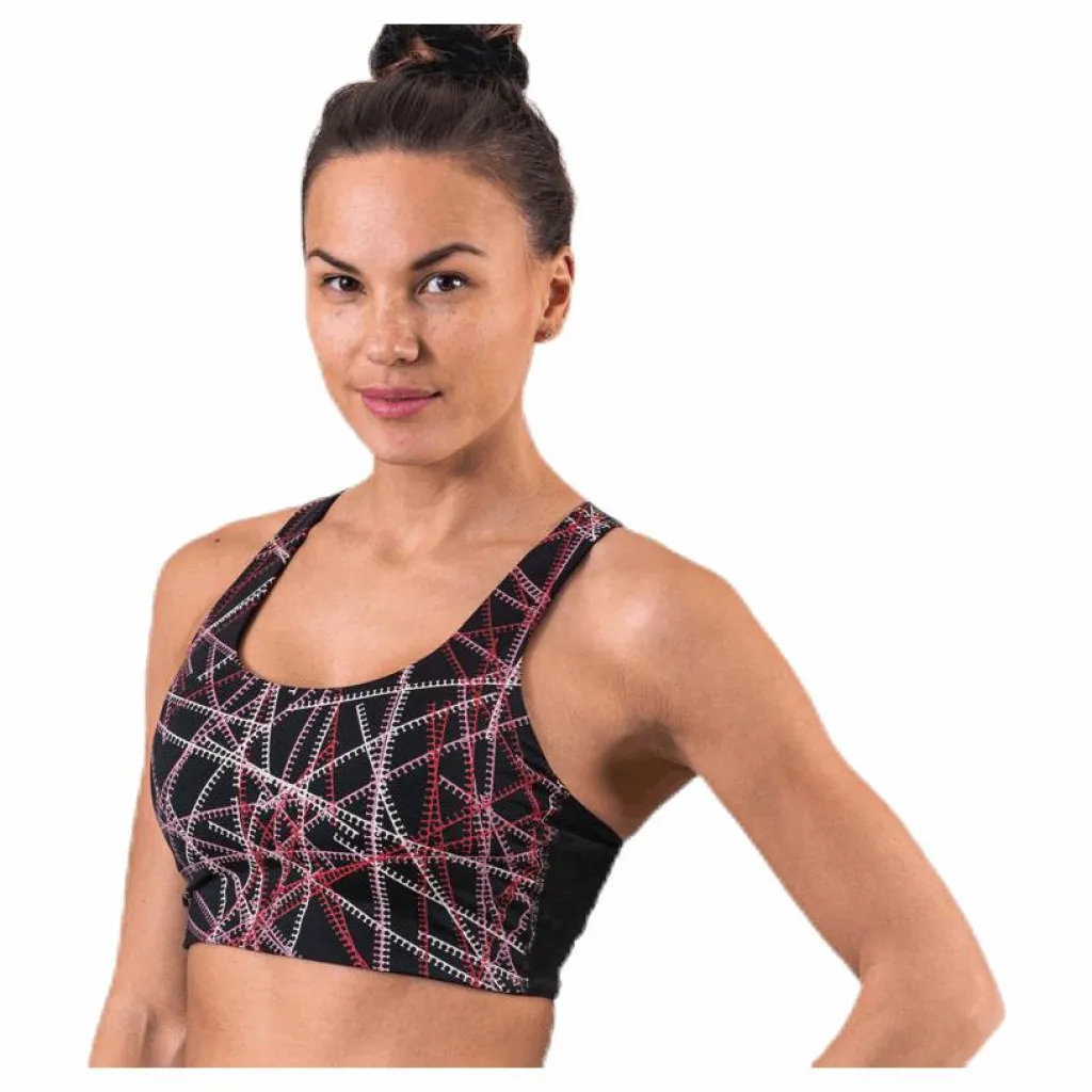 Odele Aop Sports Bra Black*Only Play Clearance