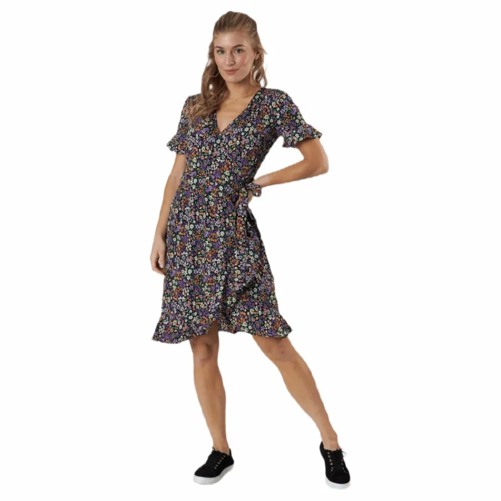 Only Olivia S/S Wrap Dress Wvn Black Svart