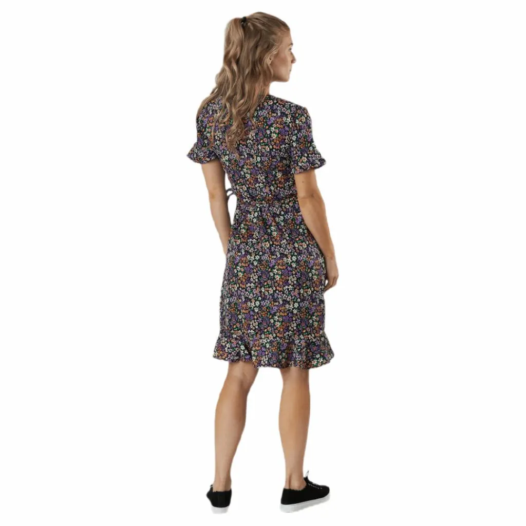 Only Olivia S/S Wrap Dress Wvn Black Svart
