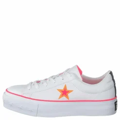 Converse One Star Platform White / Racer Pink / Orange Vit Online