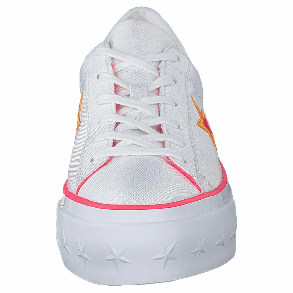 Converse One Star Platform White / Racer Pink / Orange Vit Online