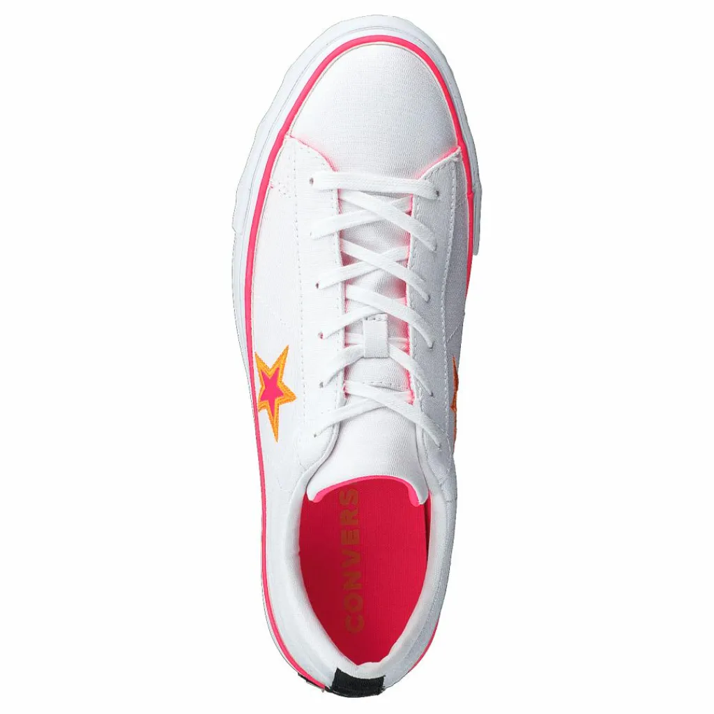 Converse One Star Platform White / Racer Pink / Orange Vit Online