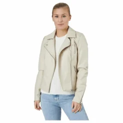 Only Onlgemma Faux Leather Biker Ot Silver Lining Beige Sale