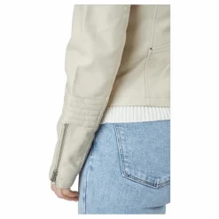 Only Onlgemma Faux Leather Biker Ot Silver Lining Beige Sale