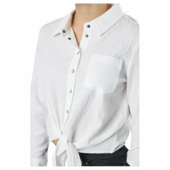 Only Onllecey Ls Knot Shirt Noos Cloud Dancer Vit Sale