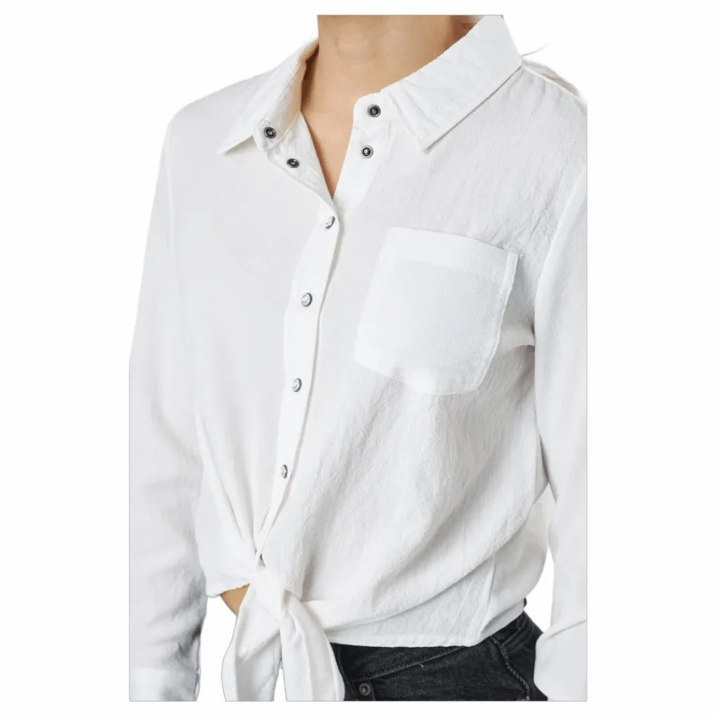 Only Onllecey Ls Knot Shirt Noos Cloud Dancer Vit Sale