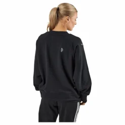 Oversized Crewneck Sweatshirt with Healing Crystal-Inspired Graphics Black*adidas Sale