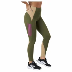 adidas Own The Run Block 7/8 Running Leggings Women Focus Olive / Beige Tone Grön Outlet