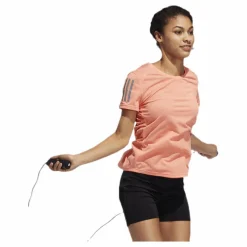 adidas Own the Run Tee Orange/Pink Rosa Hot