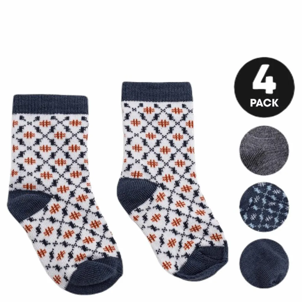 Name It 4-Pack Infant Wool Socks Blue Blå Sale