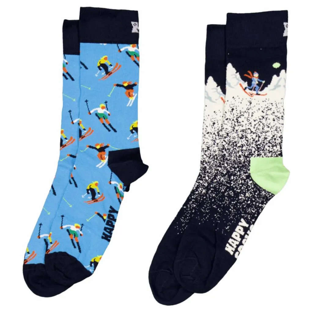2-pack Skiing Chalet Gift Set Brown*Happy Socks New
