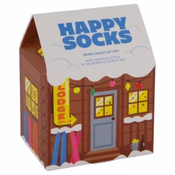 2-pack Skiing Chalet Gift Set Brown*Happy Socks New