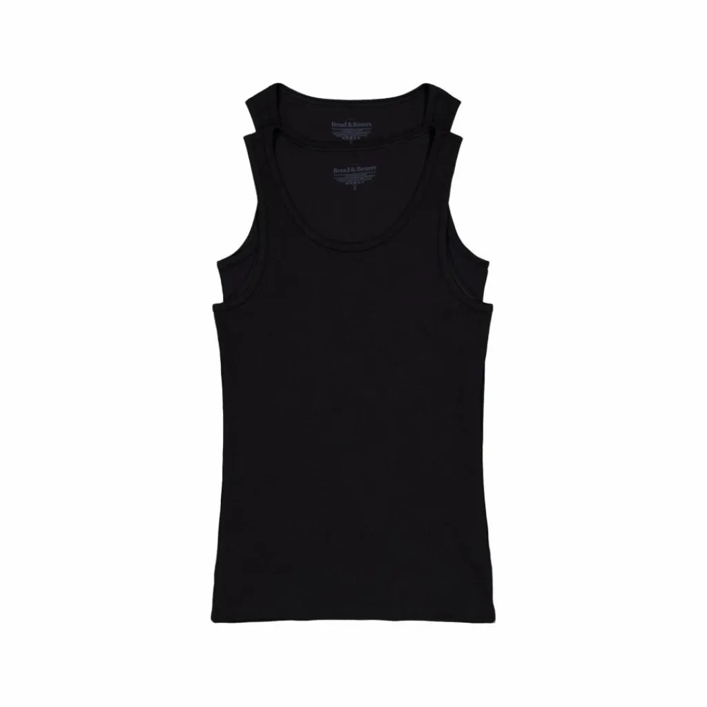 Bread & Boxers 2-pack Tank Ribbed Svart Hot