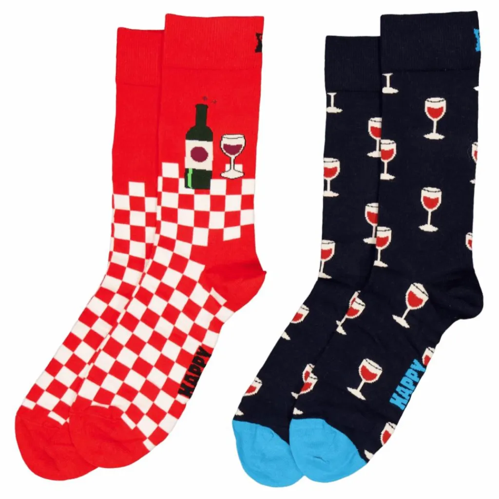 2-pack Wine Gift Set Blue*Happy Socks Discount
