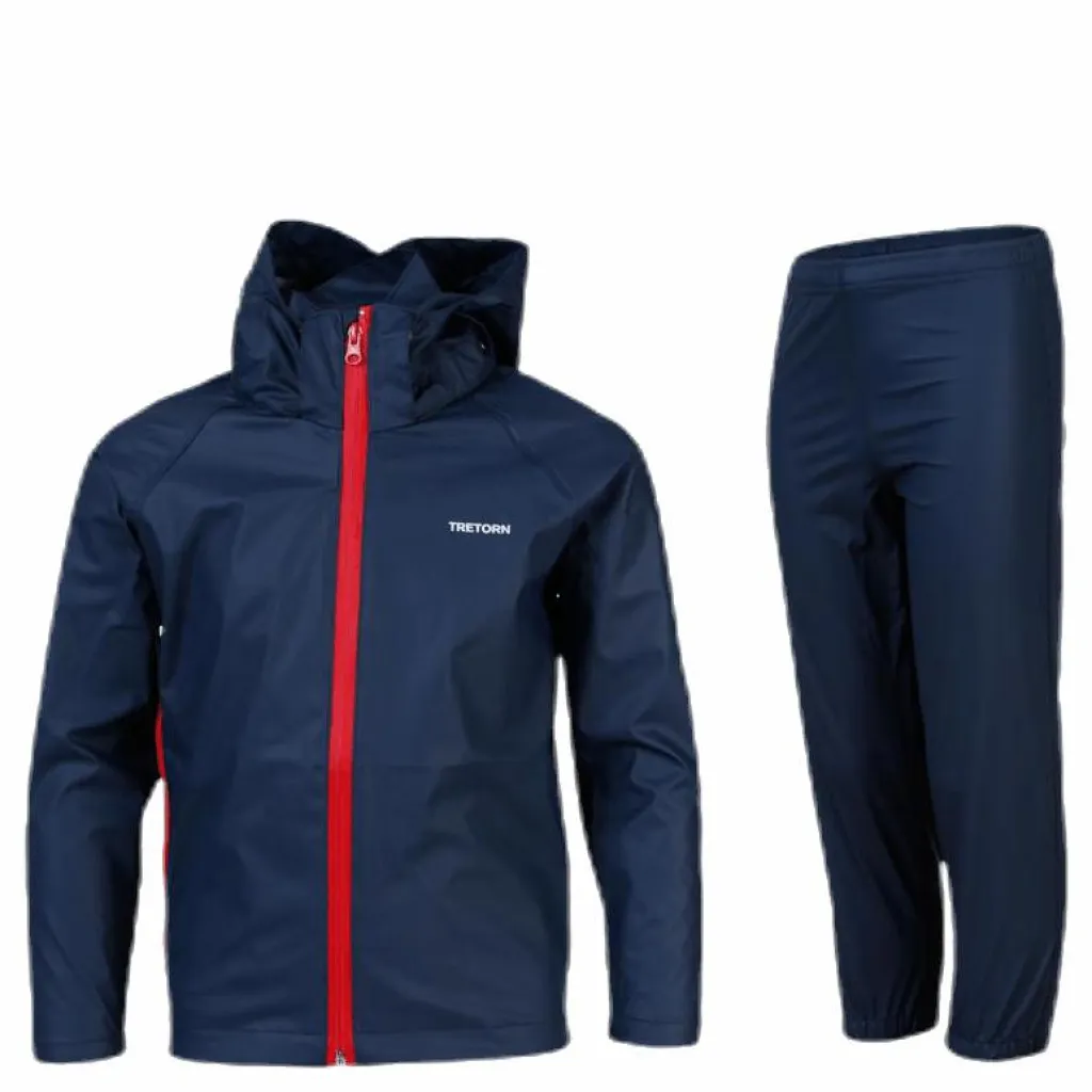 Tretorn Packable Rain Set Youth Blue Blå Discount