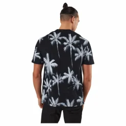 Jack & Jones Palm Tree Print T-shirt Blue Svart Discount