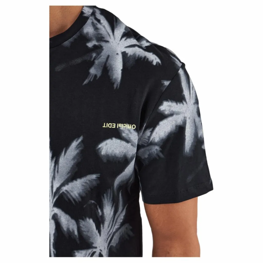Jack & Jones Palm Tree Print T-shirt Blue Svart Discount