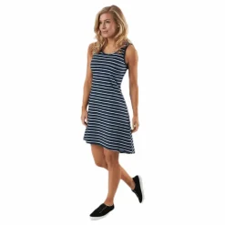 Marine Pasadena Dress Blue/White Blå och Vit Online