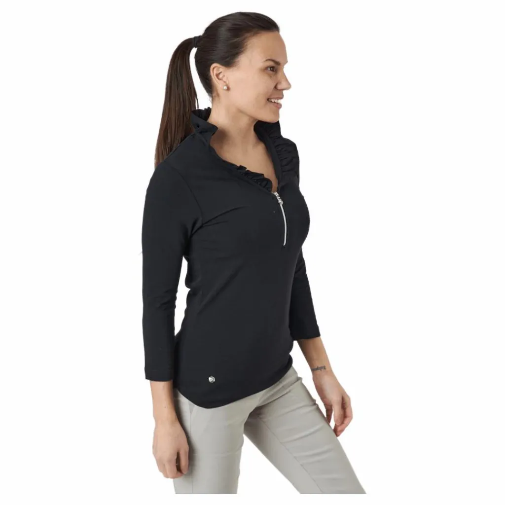 Patrice 3/4 Polo Shirt Black*Daily Sports Clearance
