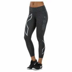 Patterned Mid-Rise Compression 7/8 Tights Black/Grey*2XU Discount